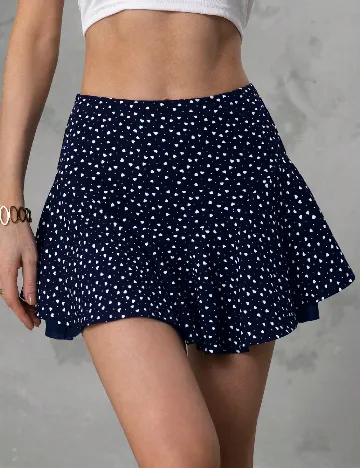 Fusta pantalon SHEIN, bleumarin/alb