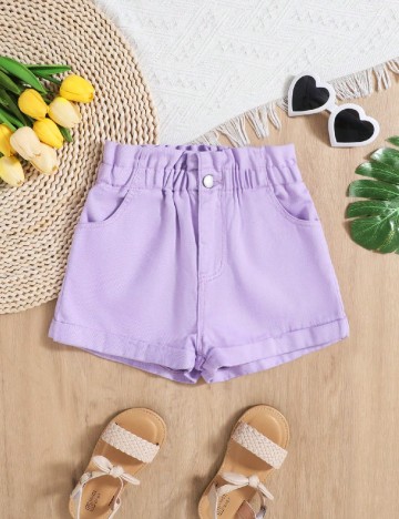 Pantaloni scurti Shein Kids, mov