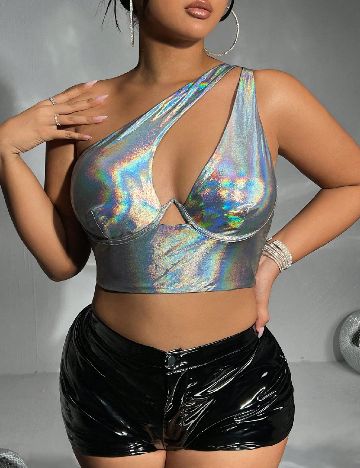 Top SHEIN CURVE, argintiu