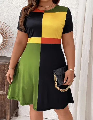 Rochie scurta SHEIN CURVE, mix culori