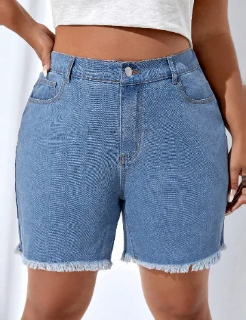 Pantaloni scurti SHEIN CURVE, albastru