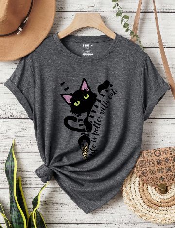 Tricou SHEIN CURVE, gri