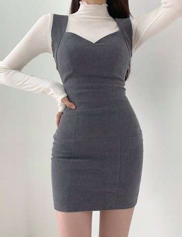 Rochie scurta Dazy, gri