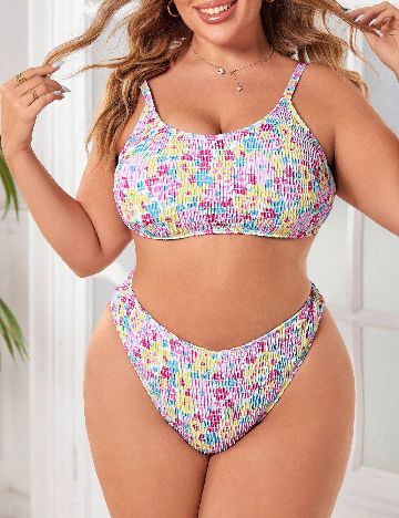 Costum de baie SHEIN CURVE, floral