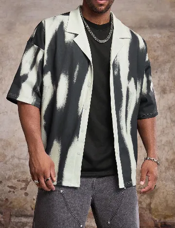 Camasa SHEIN Plus Size Men, gri