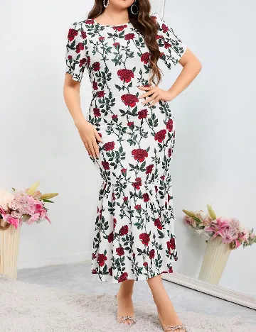 Rochie lunga SHEIN CURVE, alb