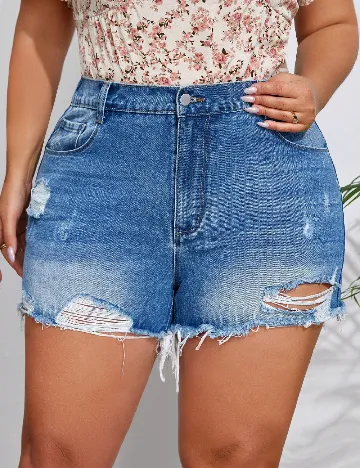 Pantaloni scurti SHEIN CURVE, albastru