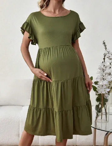 Rochie medie SHEIN Maternity, verde
