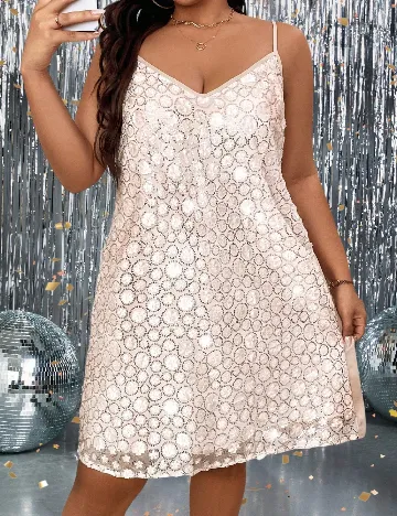 Rochie scurta SHEIN CURVE, roz pal