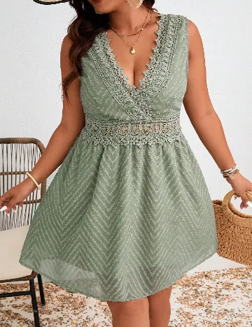 Rochie scurta SHEIN CURVE, verde