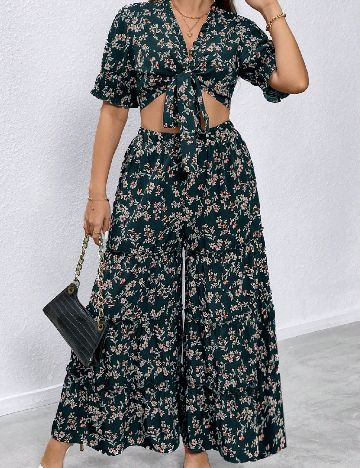 Compleu SHEIN CURVE, verde inchis