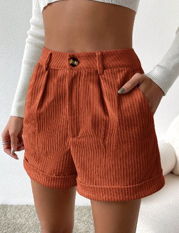 Pantaloni scurti SHEIN, caramiziu