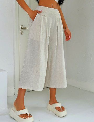 Pantaloni SHEIN, ecru