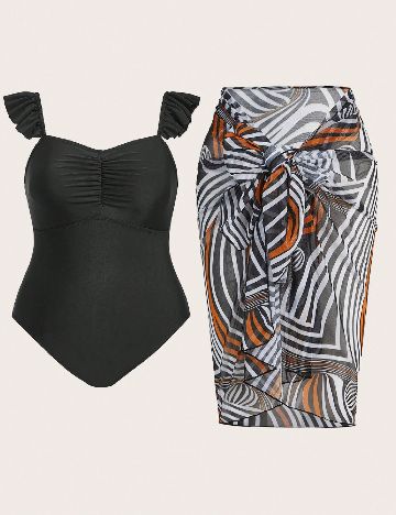 Costum de baie SHEIN CURVE, negru