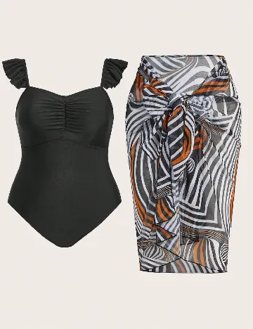 Costum de baie SHEIN CURVE, negru