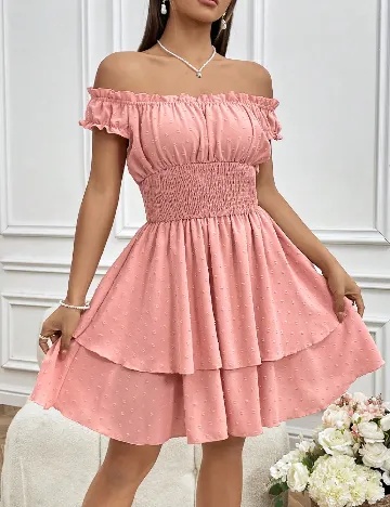 Rochie scurta SHEIN, roz pudra