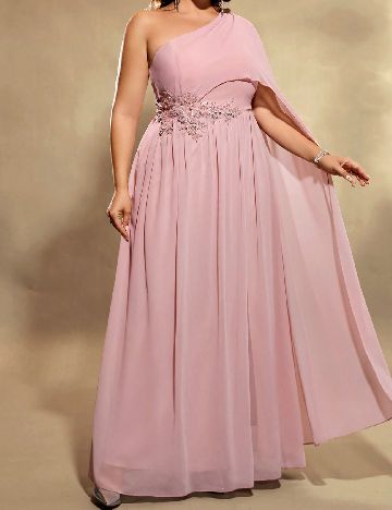 Rochie lunga UNITHORSE, roz pudra