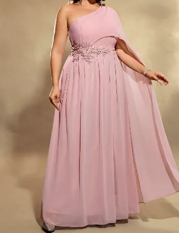 Rochie lunga UNITHORSE, roz pudra