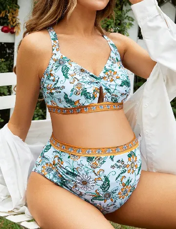 Costum de baie SHEIN Maternity, floral print