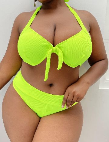 Costum de baie SHEIN CURVE, verde