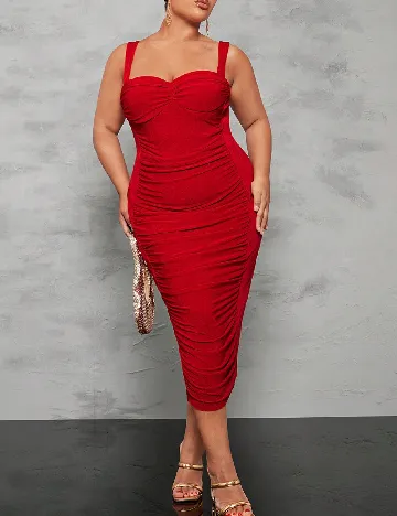 Rochie medie SHEIN CURVE, rosu