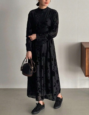 Rochie lunga Friful, negru