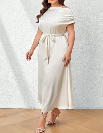 Rochie medie SHEIN CURVE, ecru