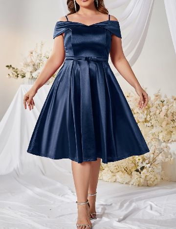 Rochie scurta SHEIN CURVE, bleumarin