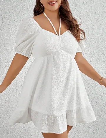 Rochie scurta SHEIN CURVE, alb