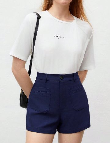 Pantaloni scurti SHEIN, bleumarin