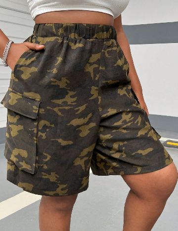 Pantaloni scurti SHEIN CURVE, army