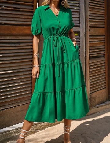 Rochie lunga Emery Rose, verde