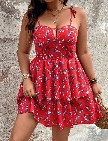 Rochie scurta SHEIN CURVE, rosu