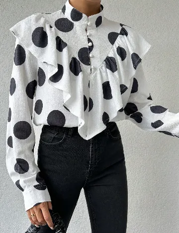 Bluza SHEIN, alb/negru