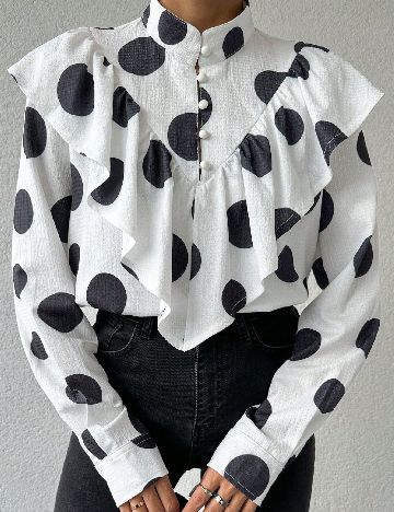 Bluza SHEIN, alb/negru