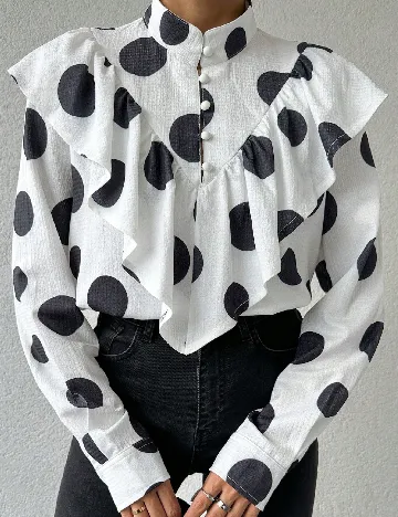 Bluza SHEIN, alb/negru