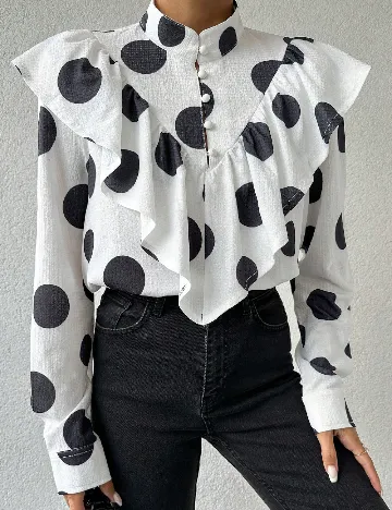 Bluza SHEIN, alb/negru