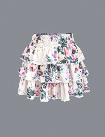 Fusta SHEIN CURVE, floral print