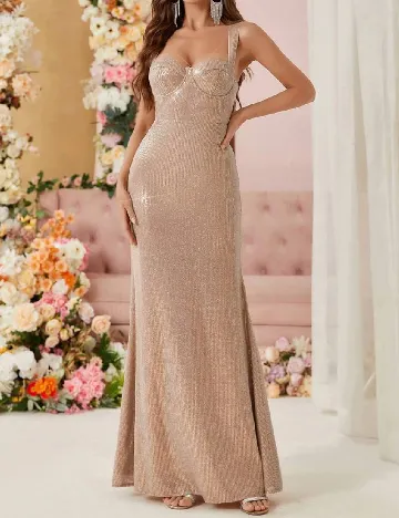 Rochie lunga SHEIN, roz pudra