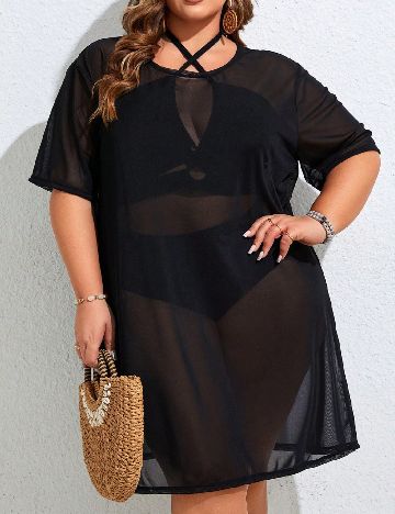 Rochie de plaja SHEIN CURVE, negru