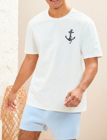 Compleu SHEIN, alb/albastru