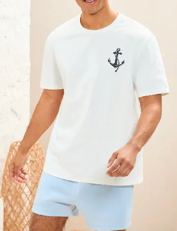 Compleu SHEIN, alb/albastru