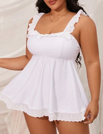 Costum de baie SHEIN CURVE, alb