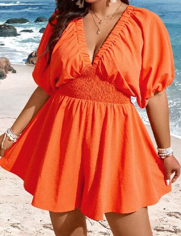 Salopeta SHEIN CURVE, portocaliu