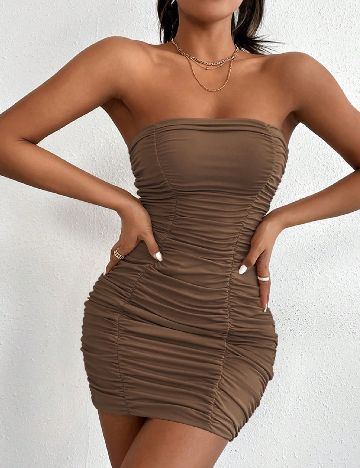 Rochie scurta SHEIN, maro