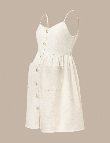 Rochie scurta SHEIN Maternity, ecru