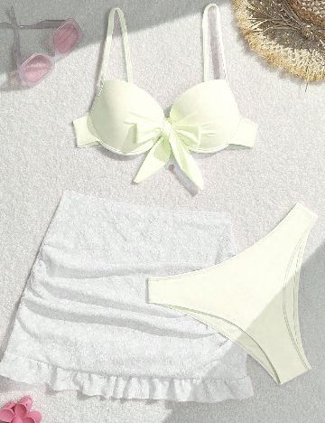 Compleu De Plaja SHEIN, ecru