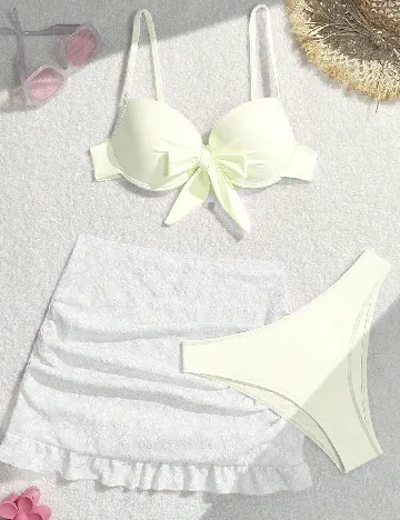 Compleu De Plaja SHEIN, ecru