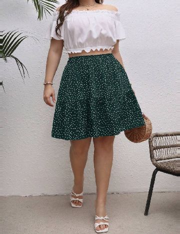 Fusta SHEIN CURVE, verde