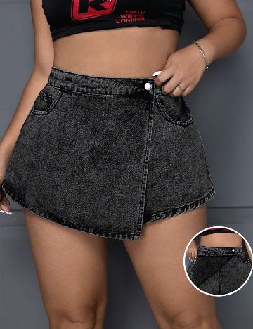 Fusta pantalon SHEIN CURVE, gri inchis